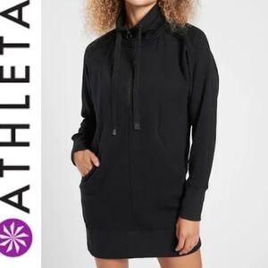 Athleta Cozy Karma 1/4 Zip Mini Sweatshirt Fleece Dress Size Small
